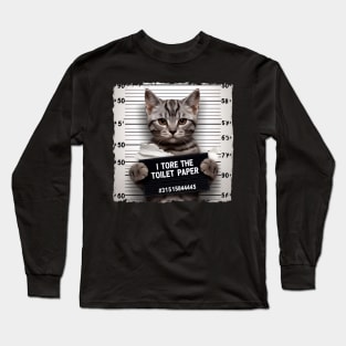 Cat Jail | Toilet Paper Bandit | T Shirt Design Long Sleeve T-Shirt